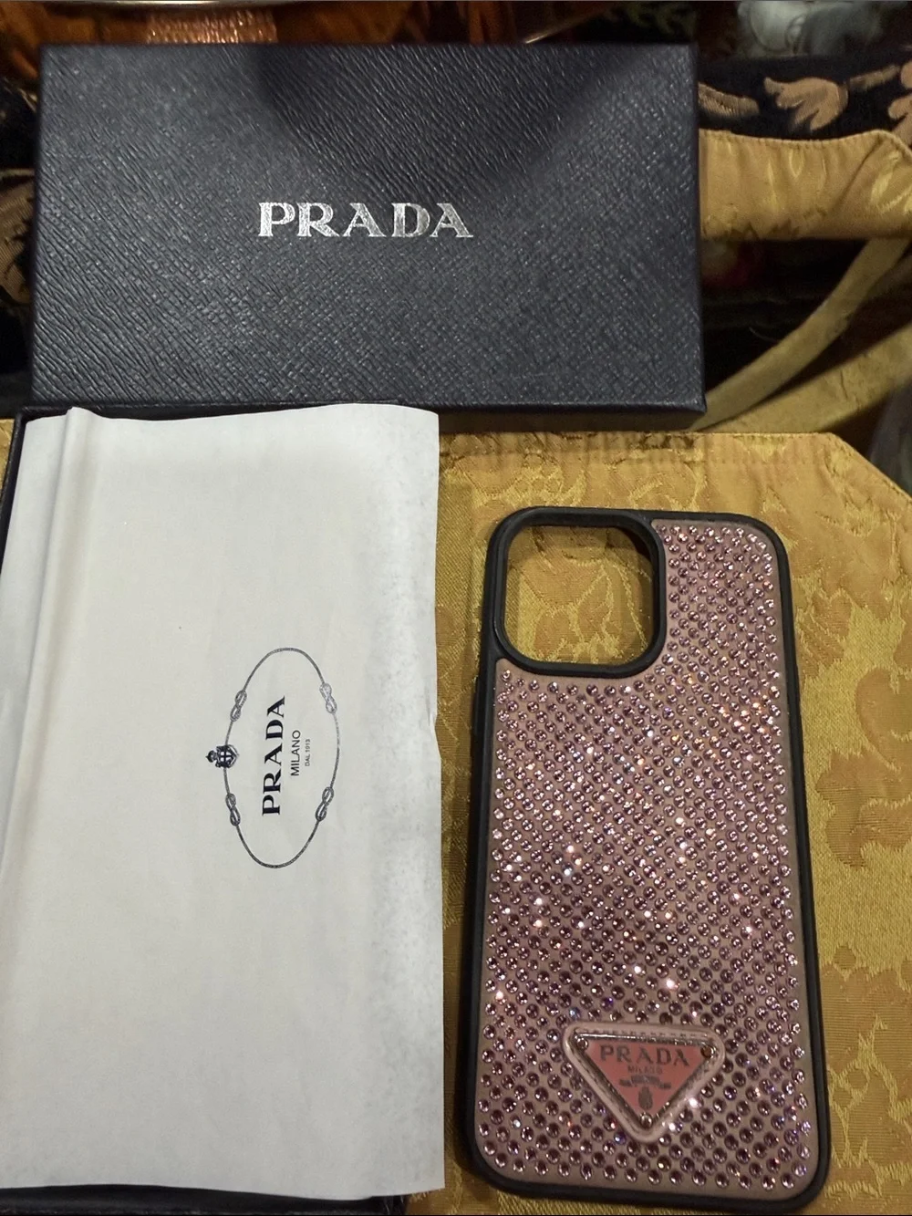 Prada Rose Crystal Phone Case
